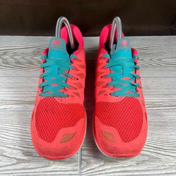 Nike Free 5.0 Pink 'Punch Cyan' Running Shoe Athletic Sneaker Womens 7 - Picture 2 of 9